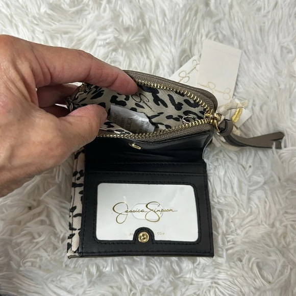 Jessica Simpson Marissa Faux Leather Fold Over Card Wallet Color Mink NWT - Picture 6 of 9